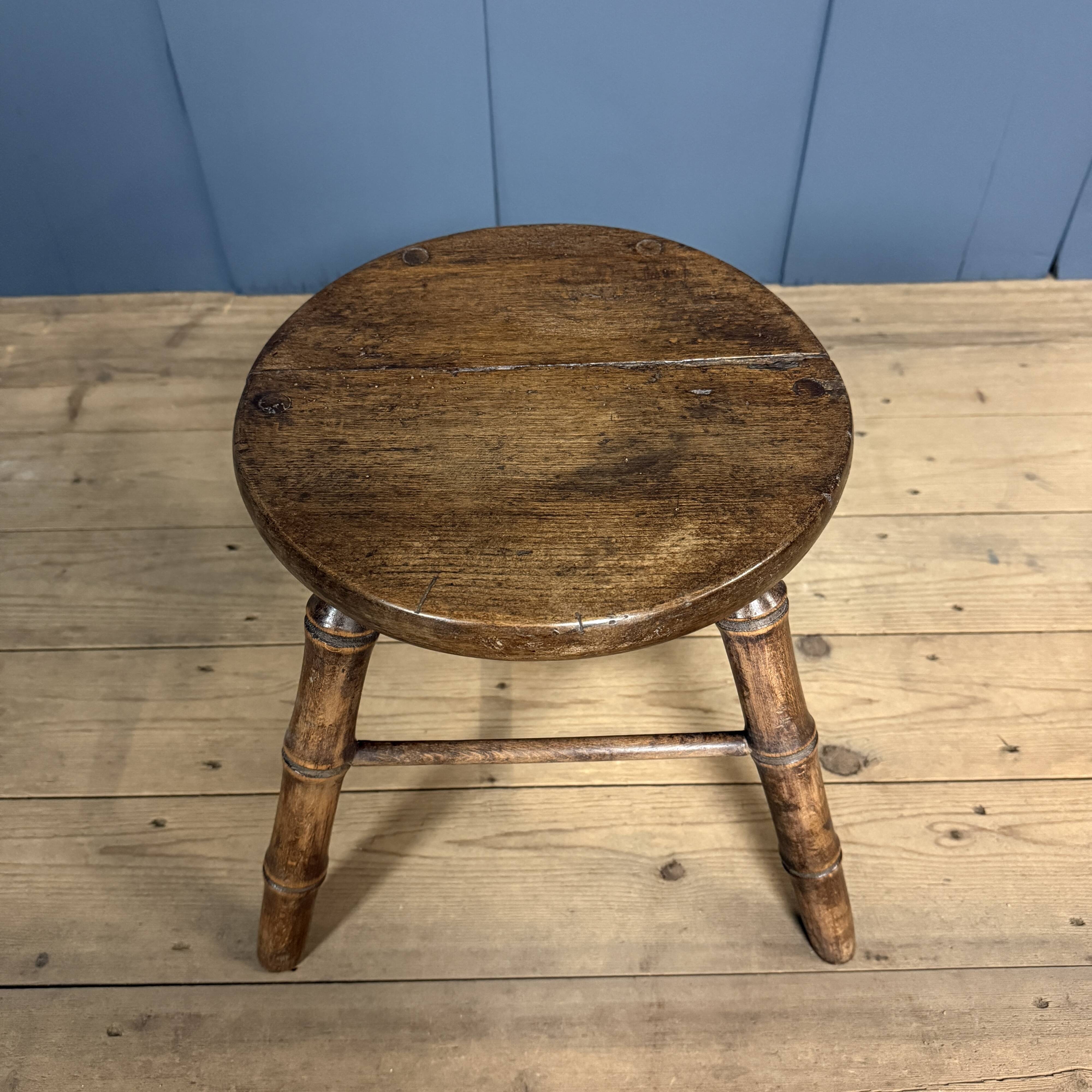 Faux bamboo stool made of beech wood