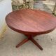 Scandinavian extendable round table in teak lg 115 to 205cm an60