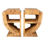 Pair of Art Deco marquetry bedside tables