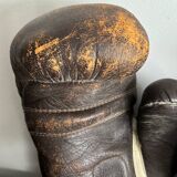 Old pair of leather boxing gloves