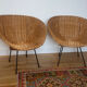 2 wicker basket chairs from the 1950s