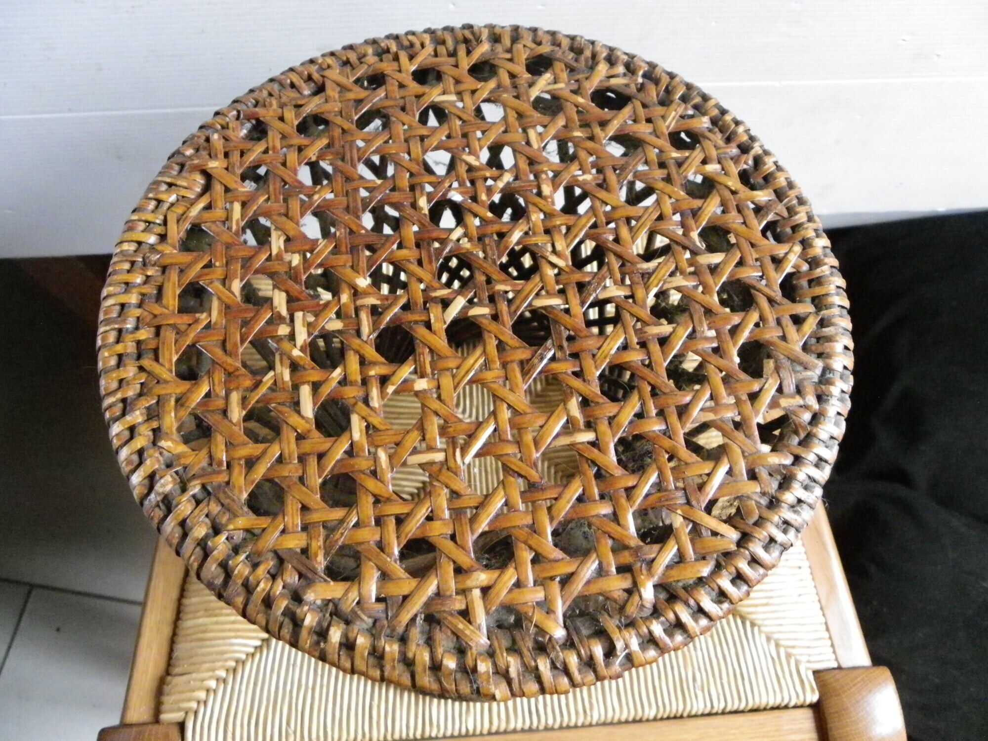 Rattan stool tamtam vintage