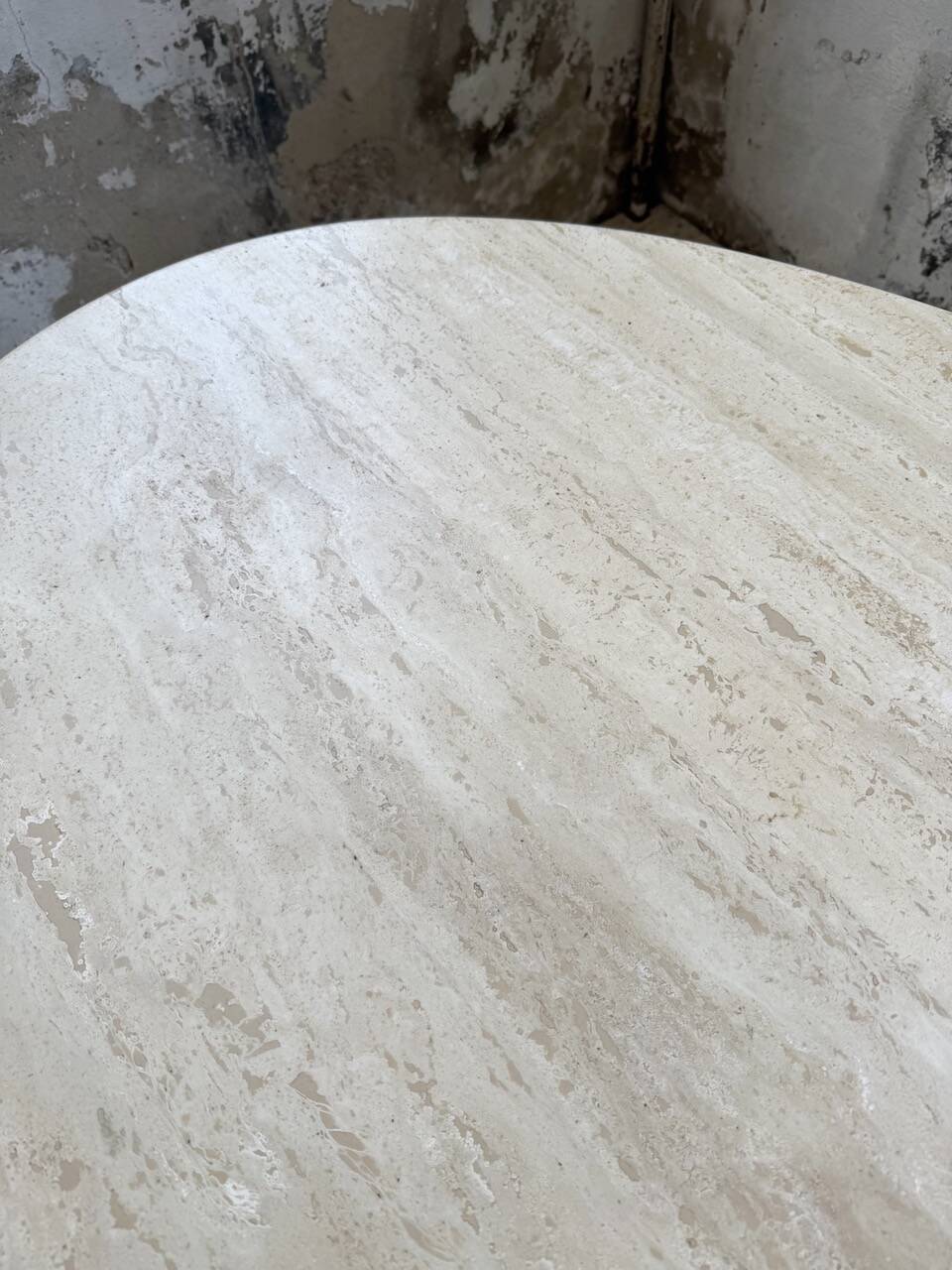 Travertine dining table 1970 Italy Tobia Scarpa