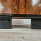 Art Decò bedside tables in walnut burl with pink glass top