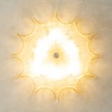 Wall and ceiling lamp Kaiser Leuchten 1970s ice glass