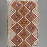 Vintage Turkish Mini Kilim 86x49 cm Wool Small Kelim Runner, shabby Chic