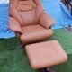 Fauteuil en cuir brun par Hjort-Knudsen