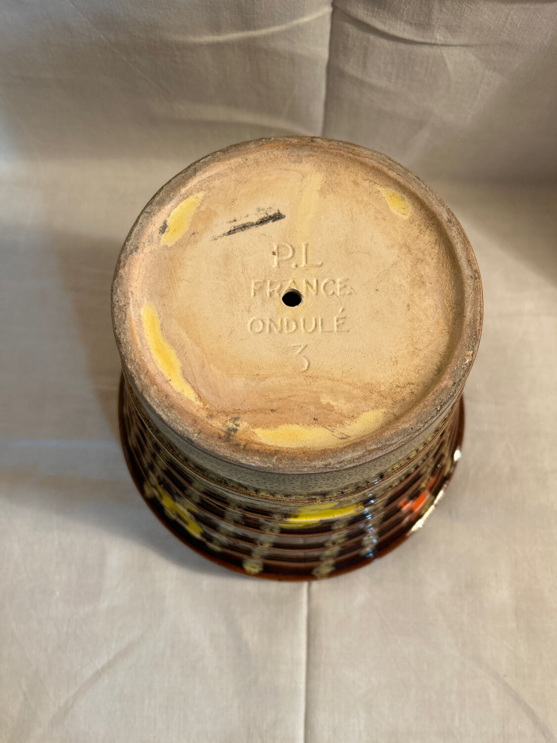 Cache pot corrugated Poët Laval year 50 vintage