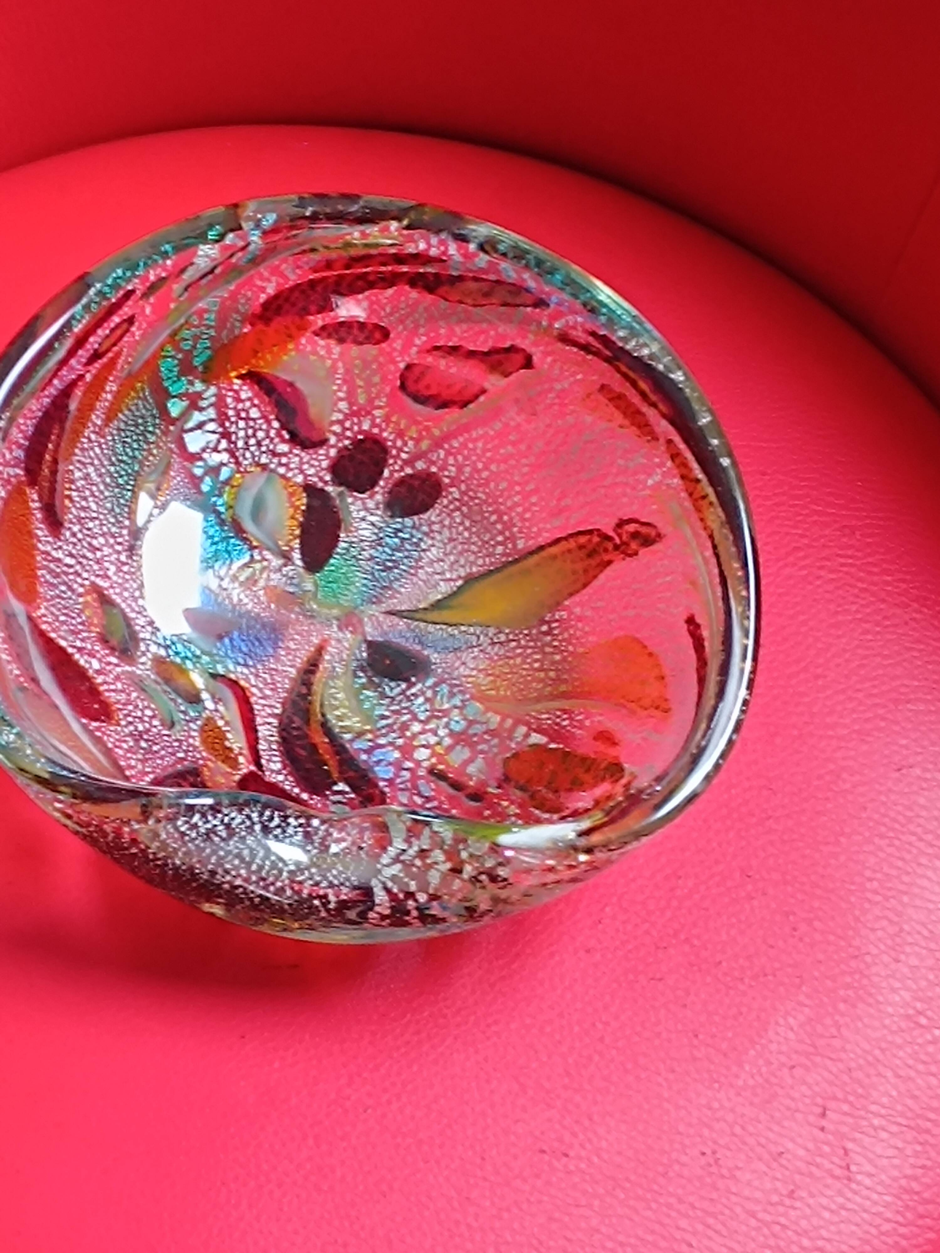 Multi-layered and multi-coloured glass bowl from Murano.