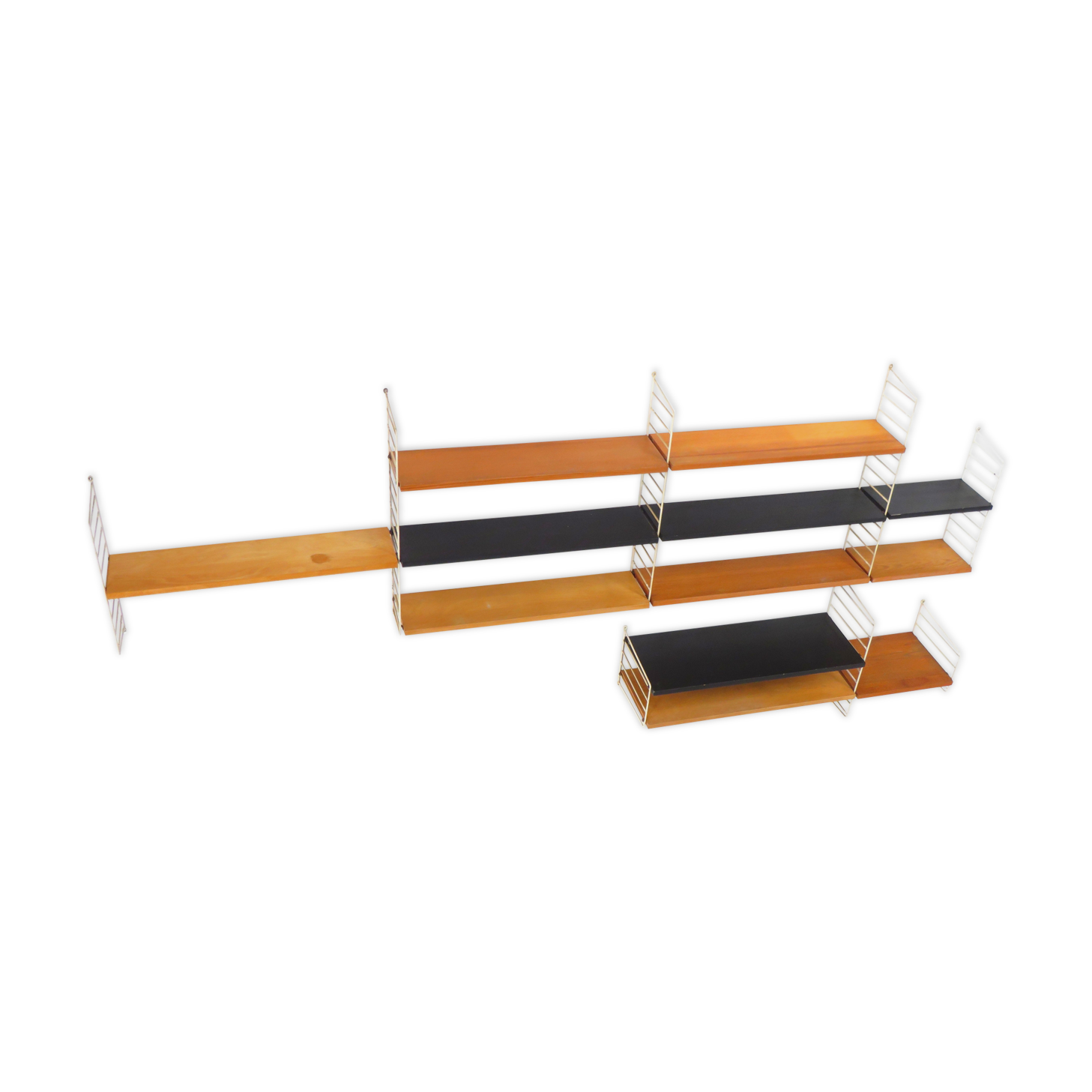 Mid century wall unit shelving system by Nisse Strinning for String AB, Sweden 1950s-1960s