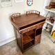 Counter, reception furniture in solid wood early twentieth century
