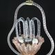 Charming Pink and Transparent Murano Glass Chandelier by Barovier e Toso, 1950s