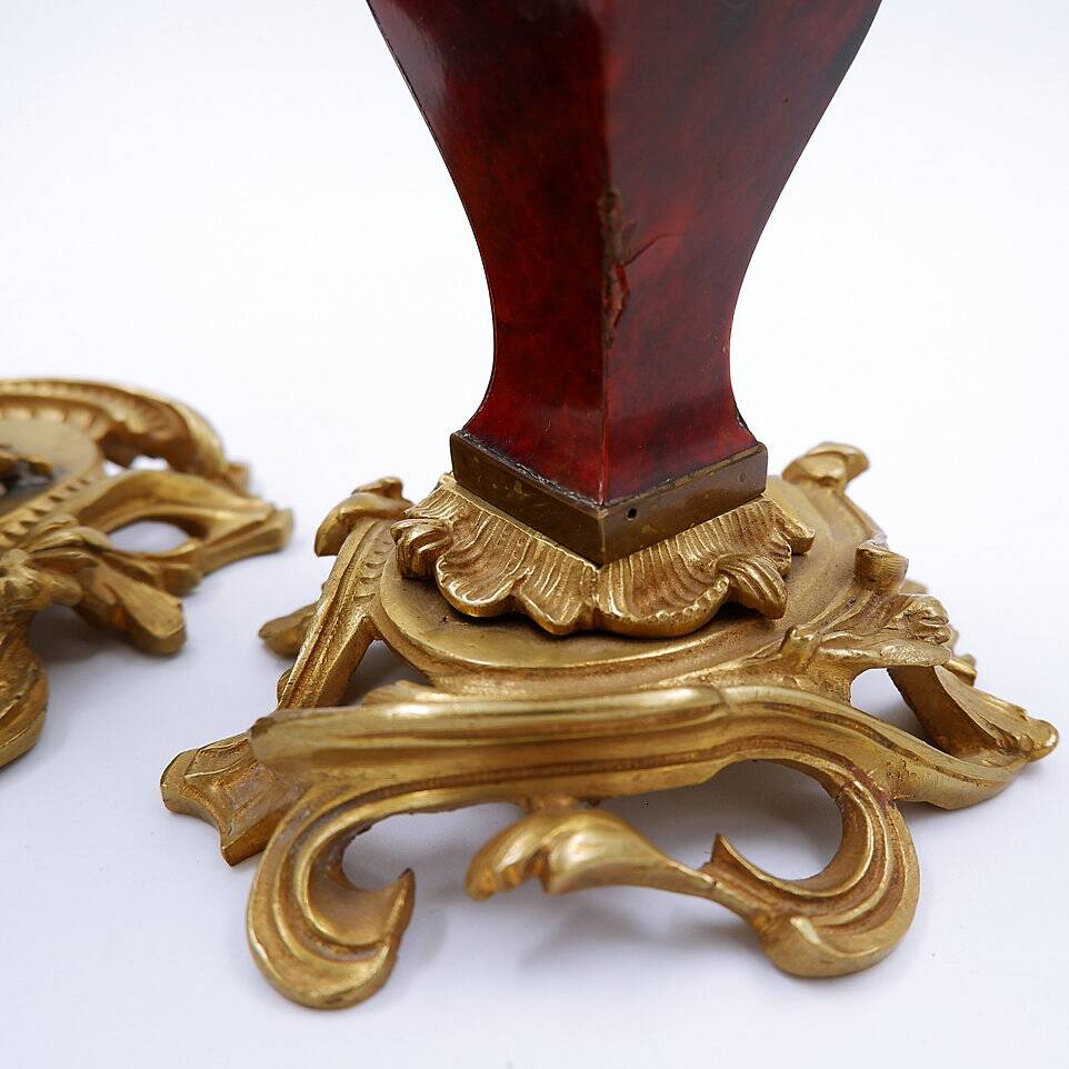 Pair of Napoleon III style gilt bronze Candle Holders