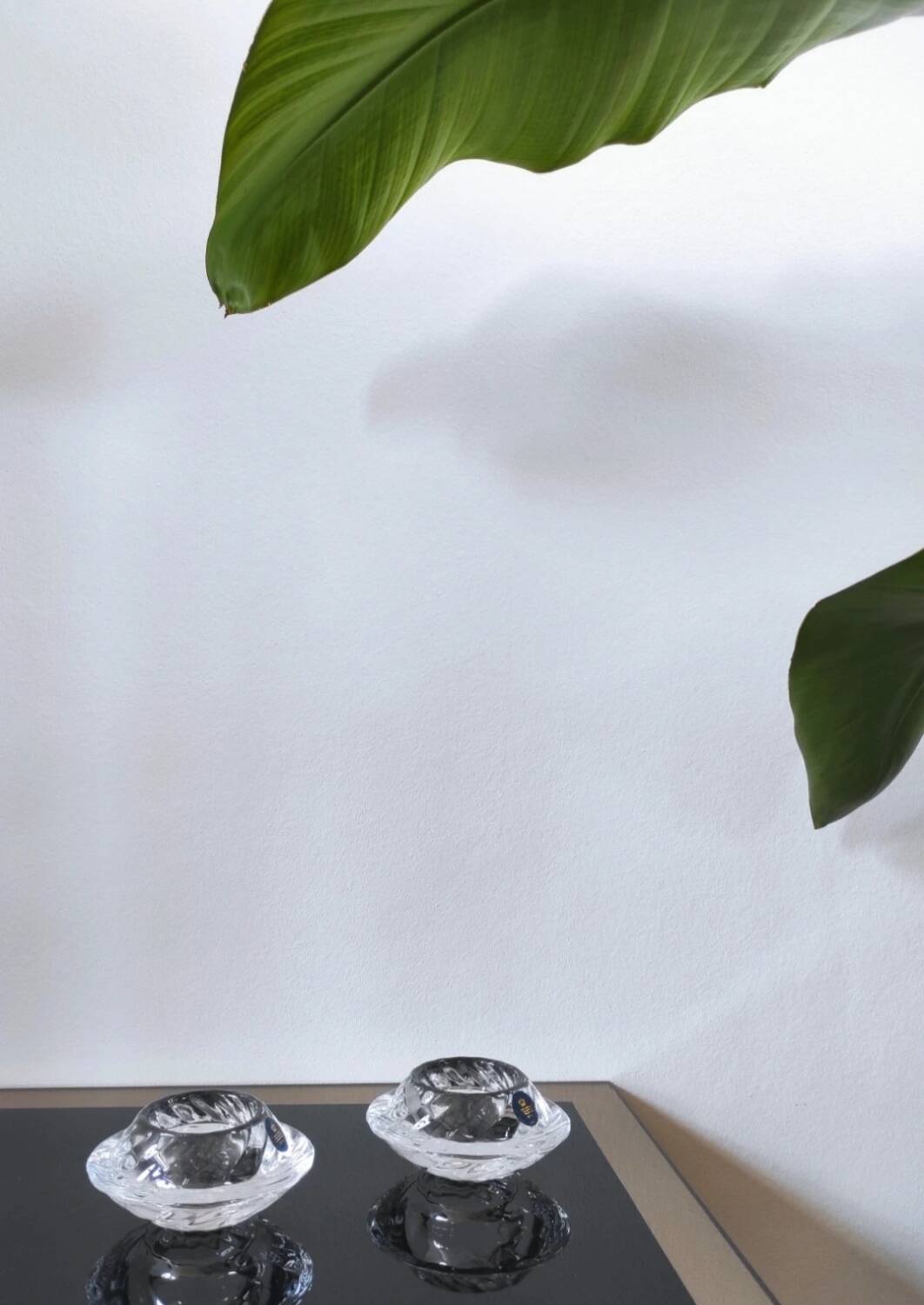 Pair of candlesticks "Hvidovre" in crystal - Royal Copenhagen