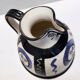 White, Black and Blue Hand-Painted Ceramic Jug / Vase