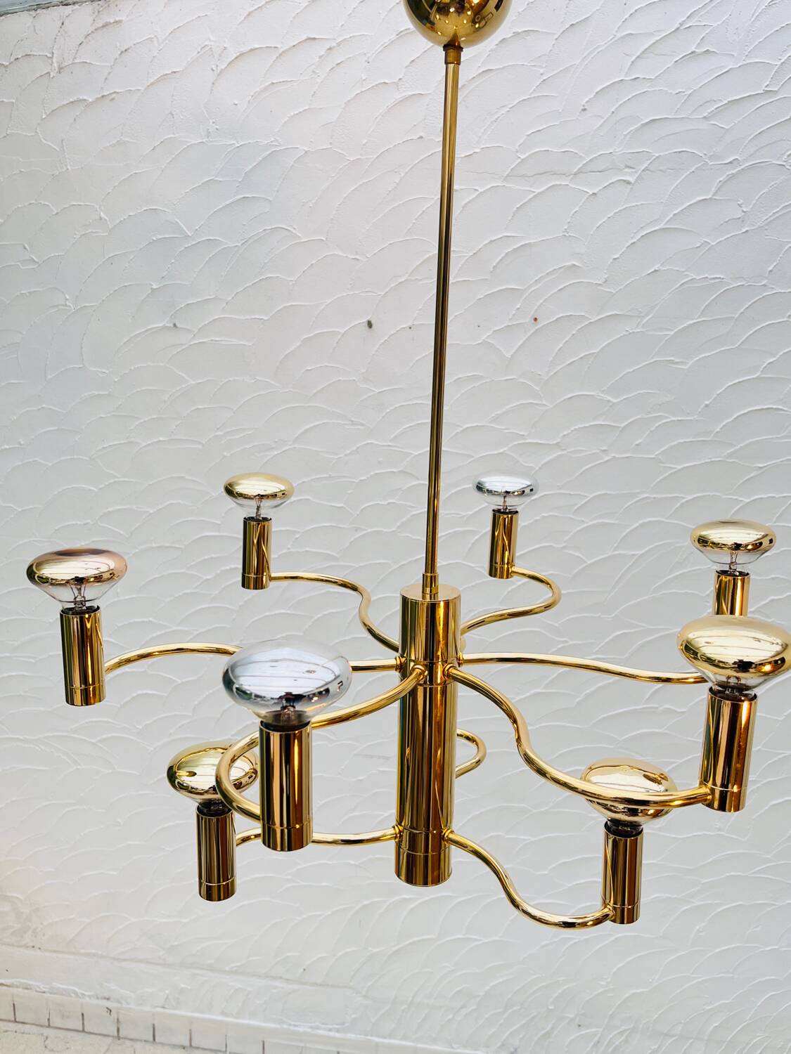Massive brass chandelier
