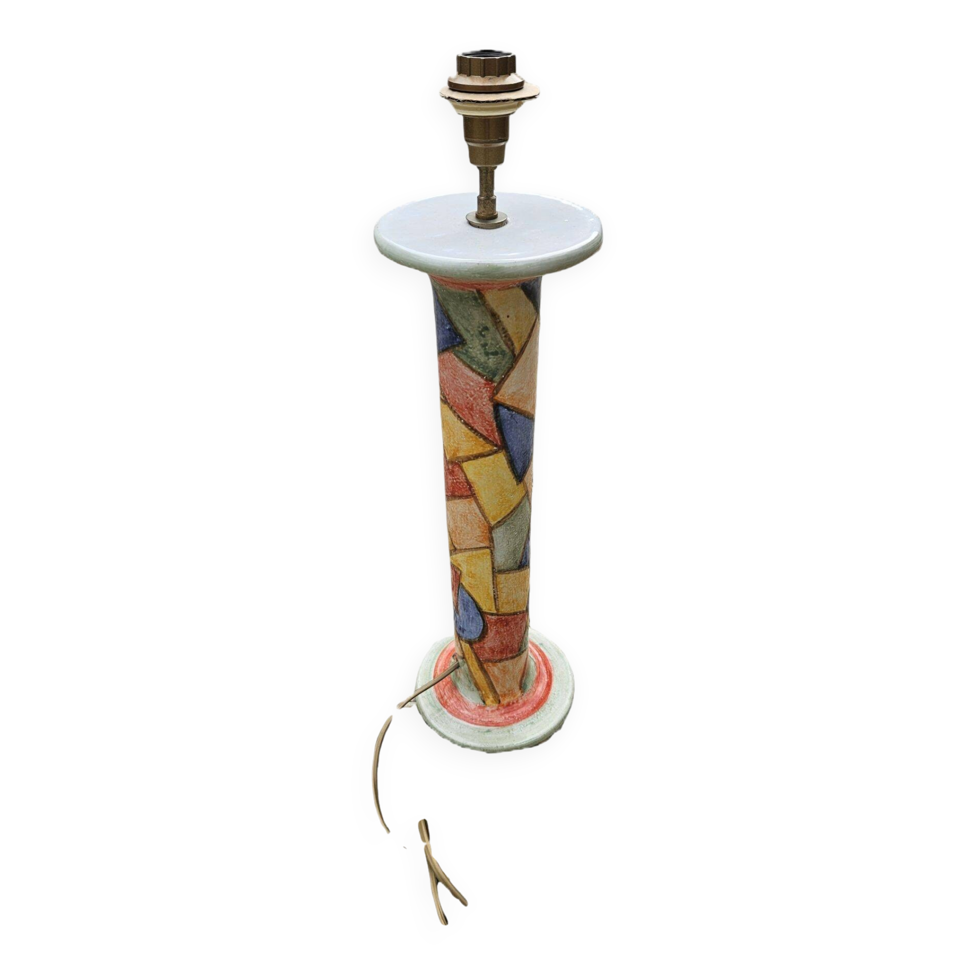 Large Harlequin Lamp Base Signed Jean-Claude Monange