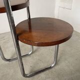 Bauhaus art deco console table in wood and chrome