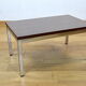 Table basse vintage bois & chrome 1970
