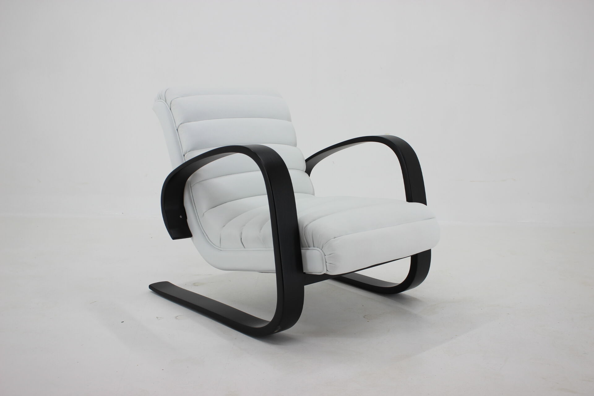 1930s Miroslav Navratil Lounge Chair in White Leather