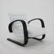 Fauteuil en cuir blanc, Miroslav Navratil, 1930s