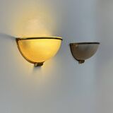 Vintage wall lights, brass and perspex, France, 1970.