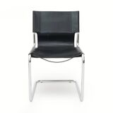 Pair of metal and leather chairs by Carlo Bartoli for T70, 1970s.