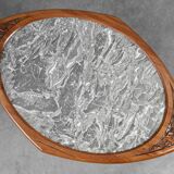 Art Nouveau Side Table in Walnut and Marble, France ca. 1915