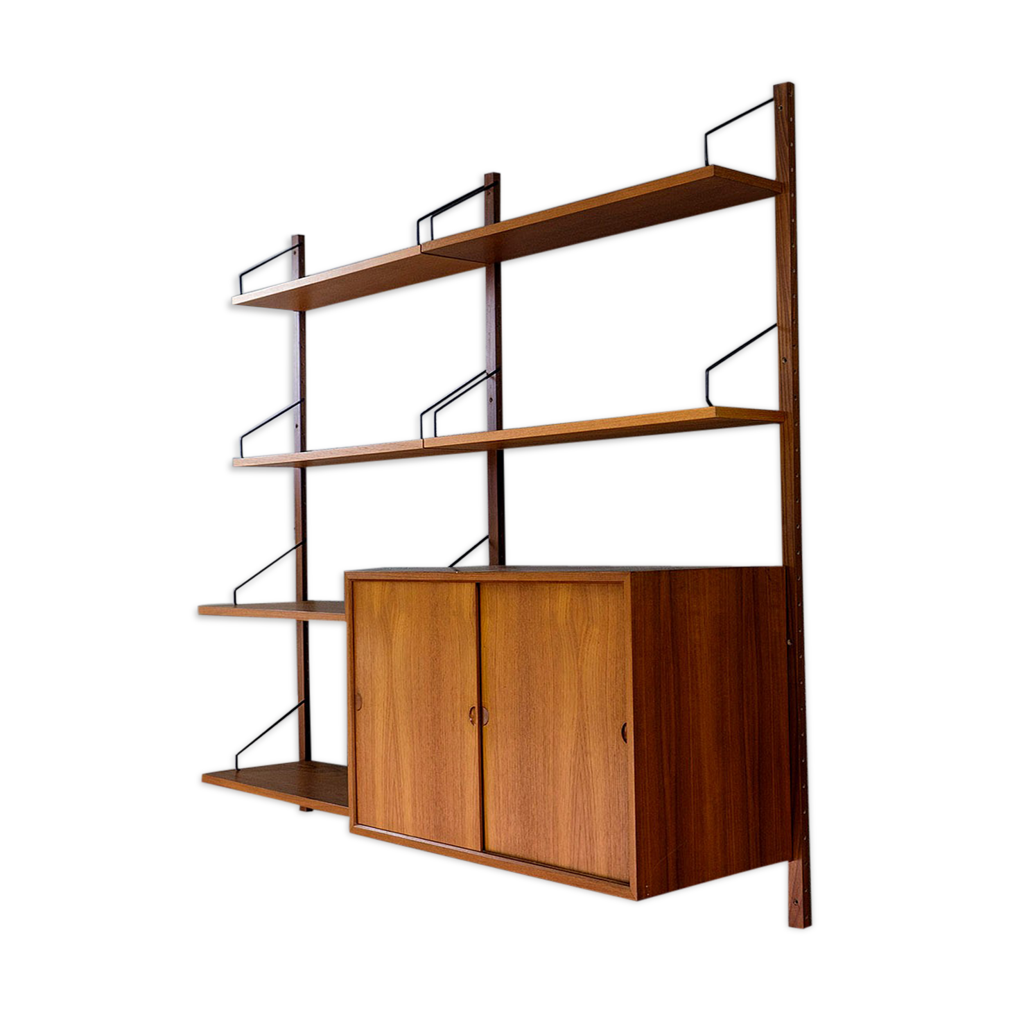 Poul Cadovius Royal System teak wall shelf, 1950s