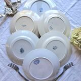Assiettes plates anciennes dépareillées en faïence terre de fer