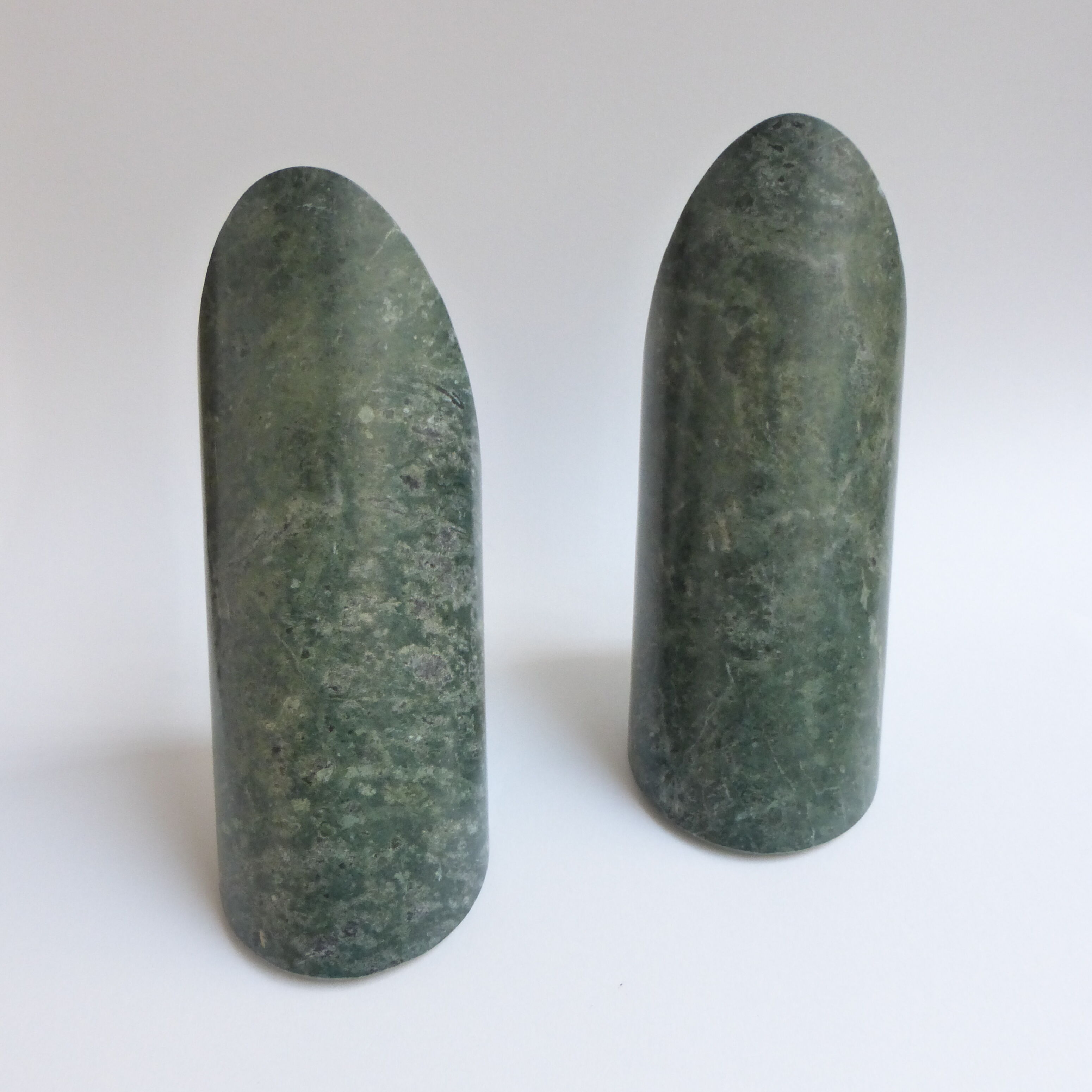 Serpentine marble bookends 1970's