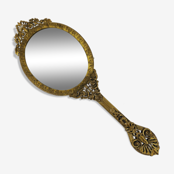 Hand-faced golden bronze vanity mirror empire  9x26cm