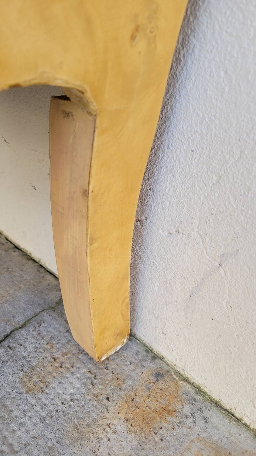 Curved Louis XV style chest of drawers in elm burl and bronze marquetry