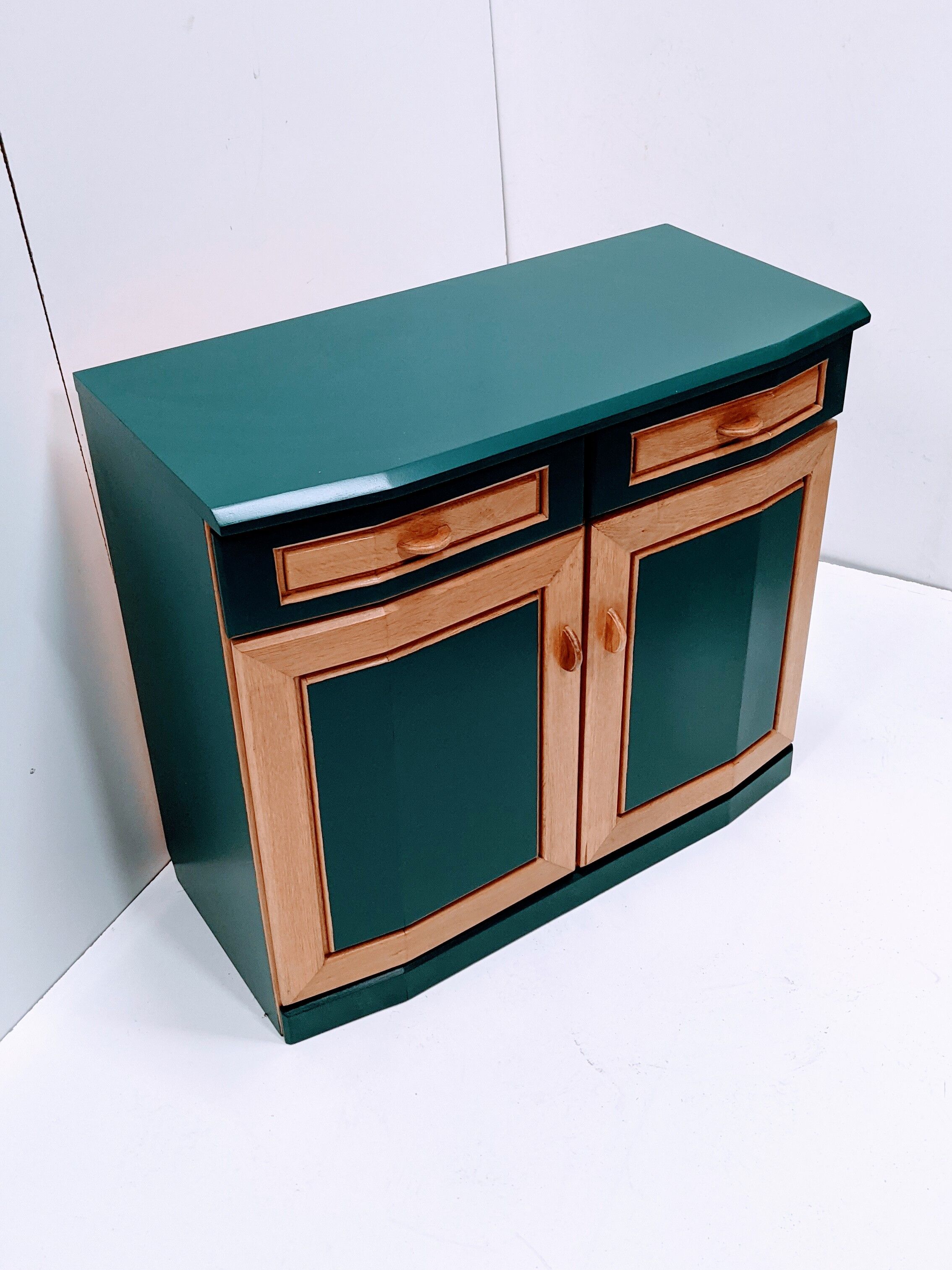 Vintage wooden & green sideboard