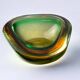 Green and yellow Sommerso empty pocket by Seguso, Murano glass, Italy, 1970