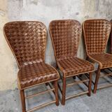 Rare set of 5 chestnut chairs