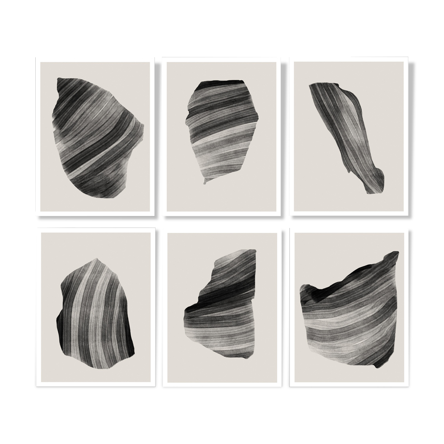 Lot de 6 tirages giclées abstraits, A4