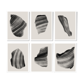 Set of 6 abstract giclee prints, A4