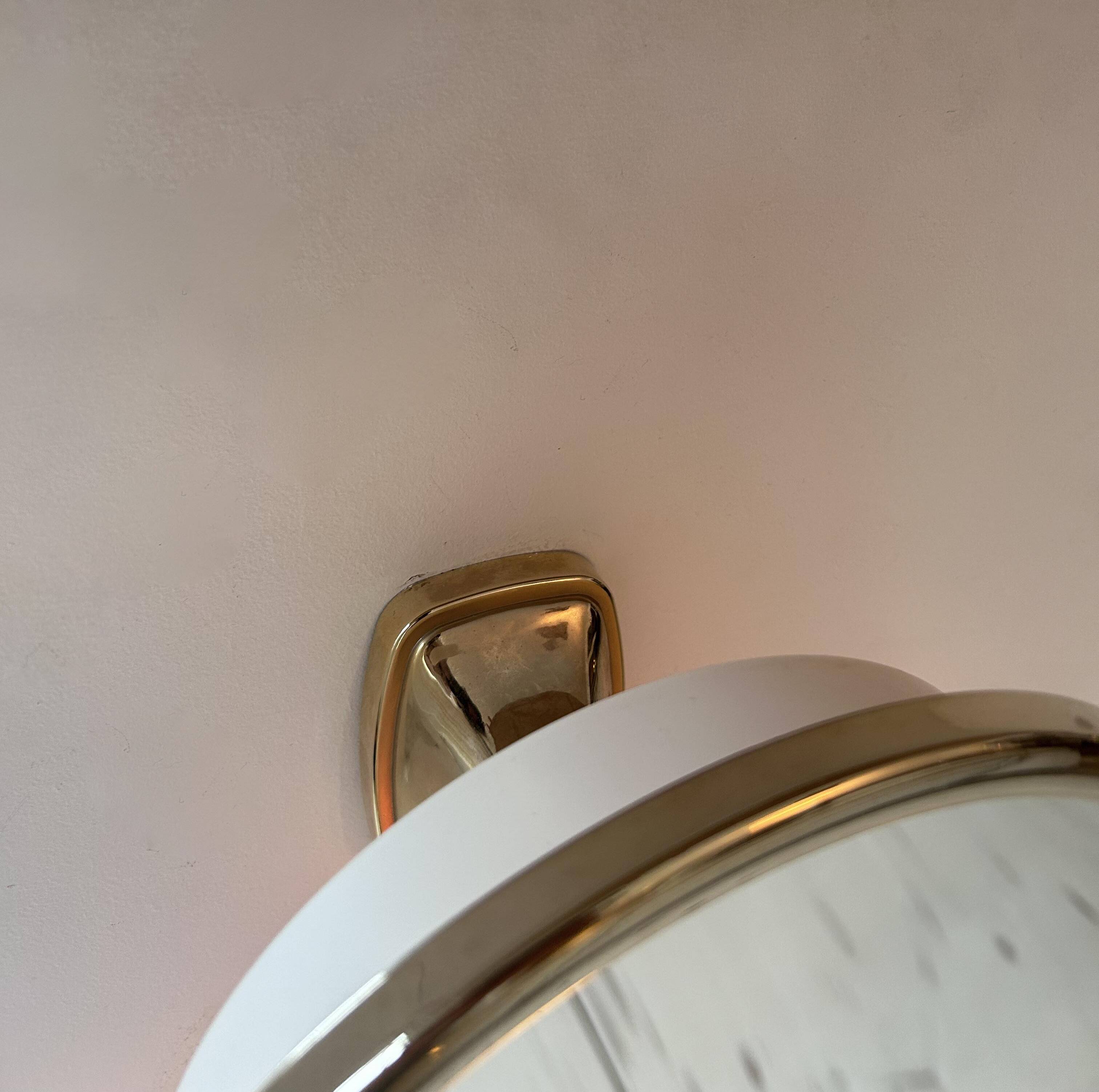 Vintage Brot adjustable golden mirror, magnifying and illuminating, France 1970