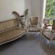 Louis XVI salon: lot of a banquette and two armchairs
