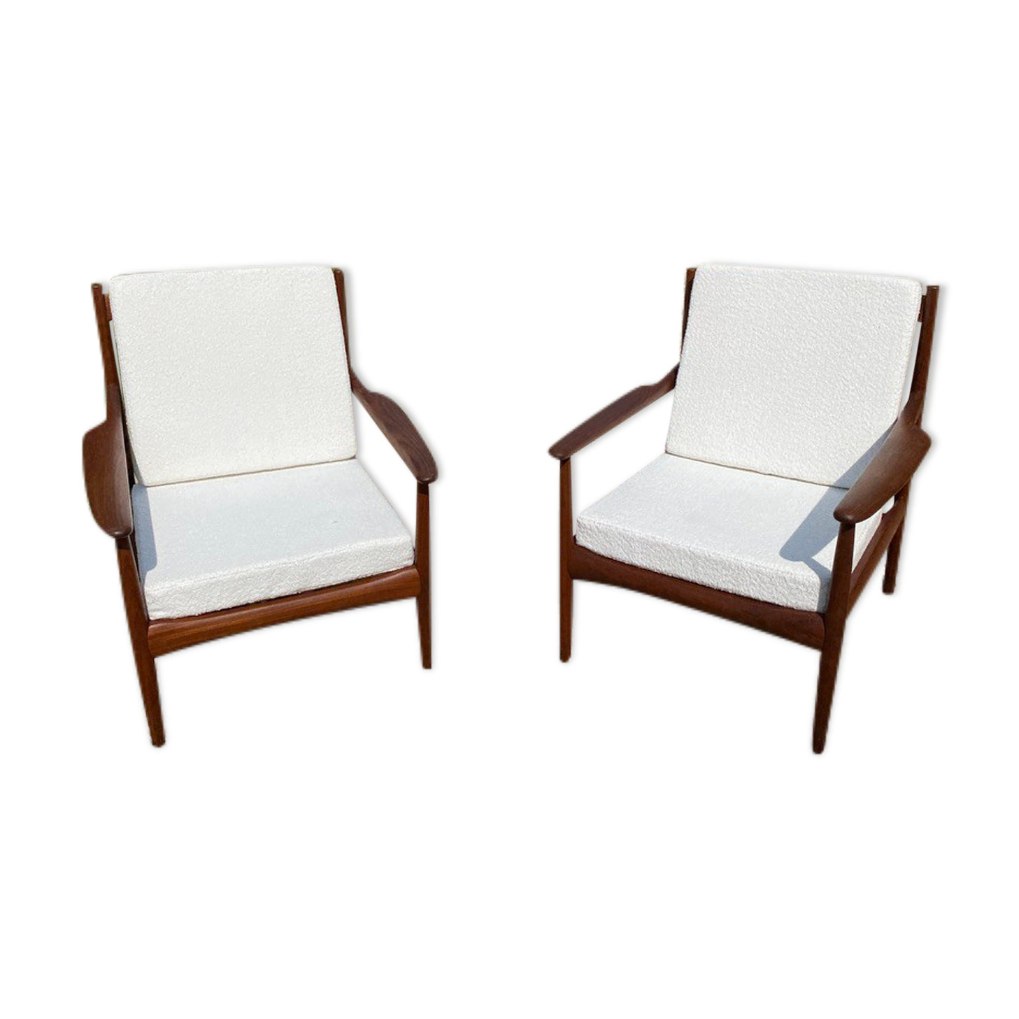 Pair of Scandinavian teak armchairs
