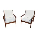 Pair of Scandinavian teak armchairs