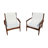 Pair of Scandinavian teak armchairs