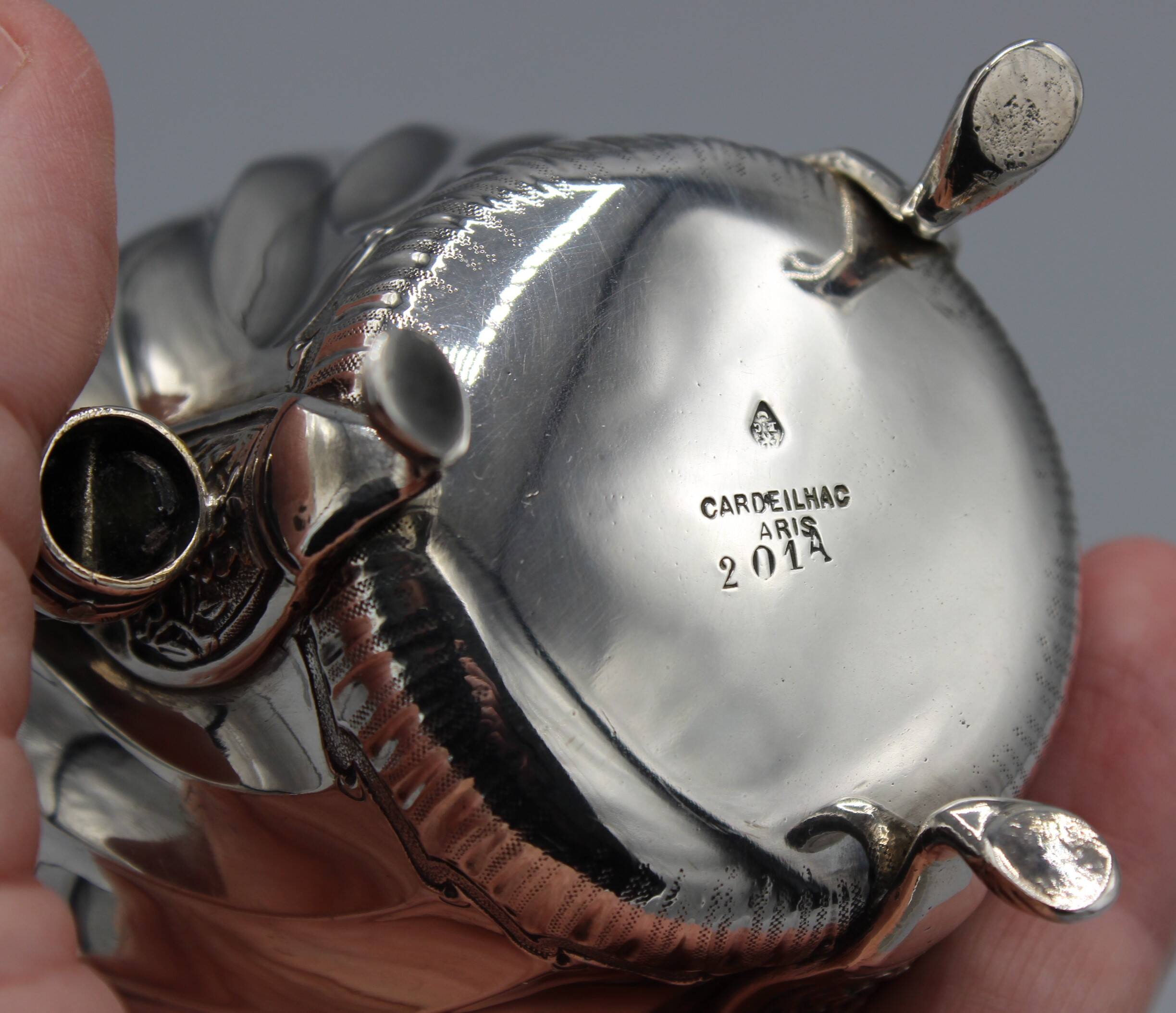 Old solid silver milk pot creamer minerve maison cardeilhac paris 19th century