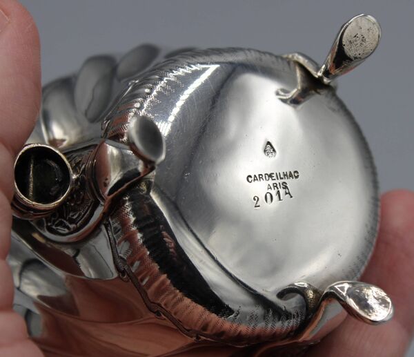 Ancien pot a lait cremier en argent massif minerve maison cardeilhac paris xix