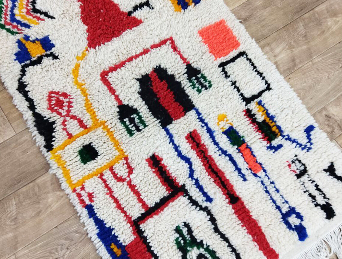 Handmade Moroccan berber carpet 142 x 84 cm