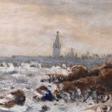 Set of 4 watercolors 1920 cannes, l. bruel, le suquet la corniche island st honorat bay alpes maritimes 06