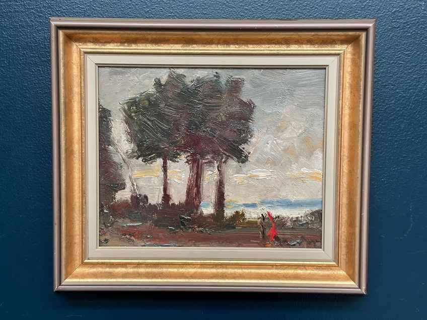 Original Swedish Oil on Panel – “Trees” by Cz – Signed – Vintage & Framed –