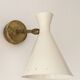 Set of three Italian wall lights in brass and lacquered iron, 1950s design