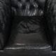 Set consisting of a chesterfield sofa and armchair made of cowhide leather